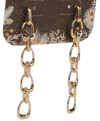 Thumbnail 2: C&C California 2 Pc Gold Tone Chain Link Earrings Set 