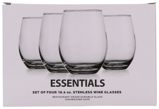 Thumbnail 1: ESSENTIALS 4 Pk Stemless Wine Glasses Set 