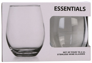 Thumbnail 2: ESSENTIALS 4 Pk Stemless Wine Glasses Set 