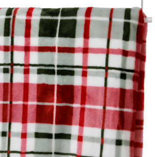 Thumbnail 1: MARTHA STEWART EVERYDAY 60x70 Super Soft Christmas Noel Plaid Plush Throw  