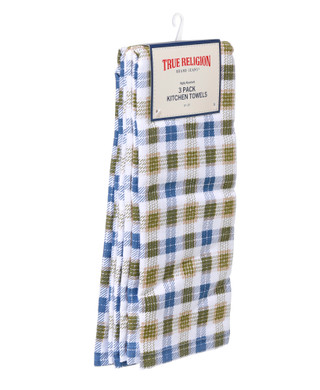 Thumbnail 2: True Religion 3 Pk Plaid Kitchen Towels  