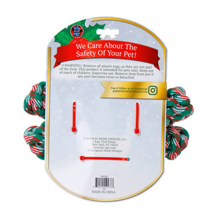 Thumbnail 1: Bow Wow Pet 2 Pc Christmas Rope Bone & Ball Pet Toy Gift Set 