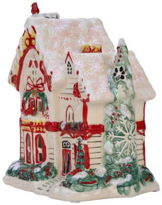 Thumbnail 1: BLUE SKY 8 In Cardinal Christmas Candle House 