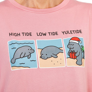 Thumbnail 1: Chubby Mermaids Women's Christmas Manatee Graphic Tee  