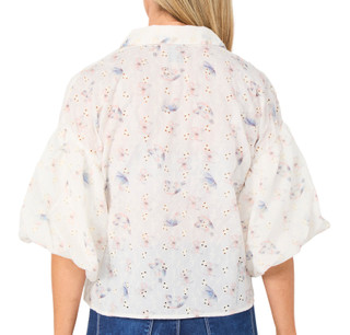 Thumbnail 1: LIV LOS ANGELES Women's Eyelet Embroidered Button-Front Top 