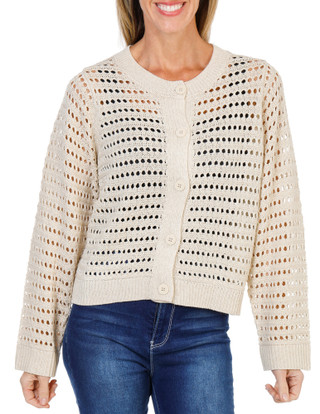 Thumbnail 2: MAX STUDIO Women's Long Sleeve Button Up Open Knit Cardigan  