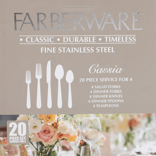 Thumbnail 1: Farberware 20 Pc Cassia Stainless Steel Flatware Set 