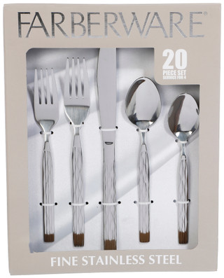 Thumbnail 2: Farberware 20 Pc Cassia Stainless Steel Flatware Set 
