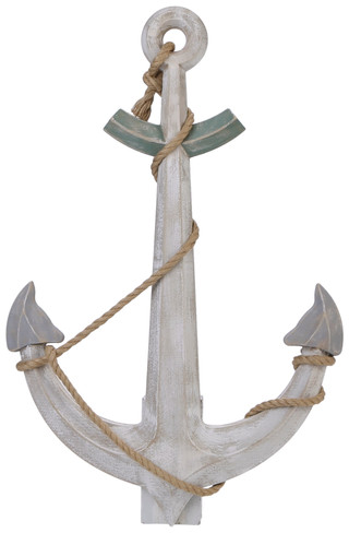 Thumbnail 2: Sand + Sea 20x32 Wooden Anchor with Rope Home Accent 
