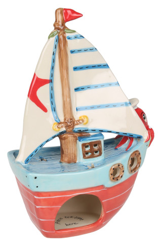 Thumbnail 3: BLUE SKY 10 in Sailboat Tealight Holder 