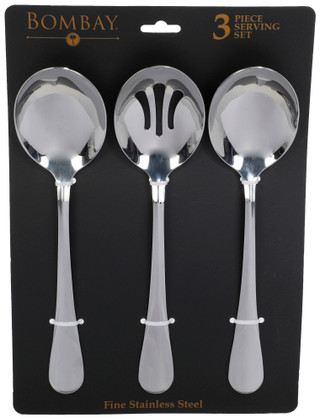 Thumbnail 1: Bombay 3 Pc Fine Stainless Serving Spoon Set  