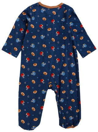Thumbnail 1: Little Me Baby Boys Football Footsie Pajamas  
