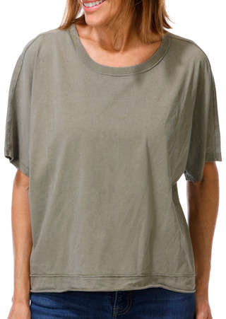 Thumbnail 1: Vintage threadz Women's Short Sleeve Back Panel Boxy Tee  