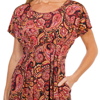 Thumbnail 3: Sami & Jo Women's Short Sleeve Print Invert Panel Dress  