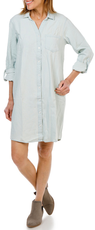 Thumbnail 2: Thread & Supply Women's Roll Tab Sleeve Shirt Dress 