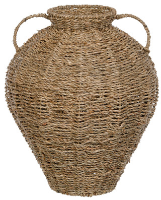 Thumbnail 2: Bluestone Decor Woven Vase Home Accent with Dual Handle Detail 