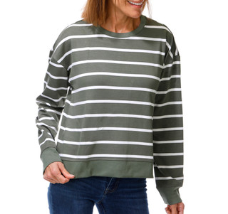 Thumbnail 2: Danskin Women's Long Sleeve Striped Top 