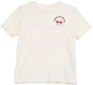 Thumbnail 1: Abercrombie & Fitch Girls' Cherry Graphic Short Sleeve T-Shirt - Jet Stream 