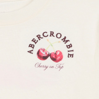 Thumbnail 3: Abercrombie & Fitch Girls' Cherry Graphic Short Sleeve T-Shirt - Jet Stream 