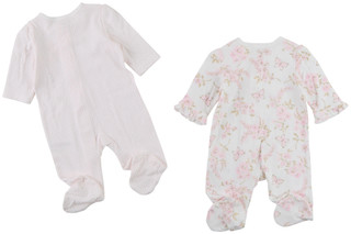 Thumbnail 1: Little Me 2 Pk Baby Girls Long Sleeve Floral Footie Sleepers 