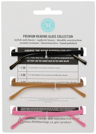 Thumbnail 2: Martha Stewart 3 Pk +2.50 Premium Reading Glasses Cat Collection 