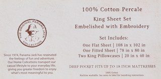 Thumbnail 6: Panama Jack Embroidered Blue Sea Turtle Sheet Set 