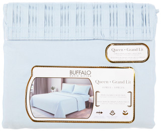 Thumbnail 2: Buffalo 4 Pc Pintuck Sheet Selection - Blue 