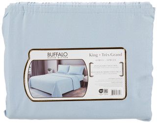 Thumbnail 4: Buffalo 4 Pc Pintuck Sheet Selection - Blue 