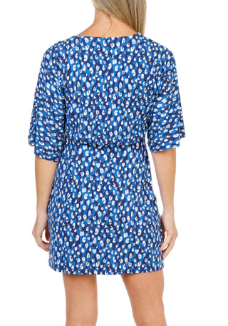 Thumbnail 1: LILLY PULITZER Women's Elbow Length Sleeve Print V-Neck Twist Front Dress 