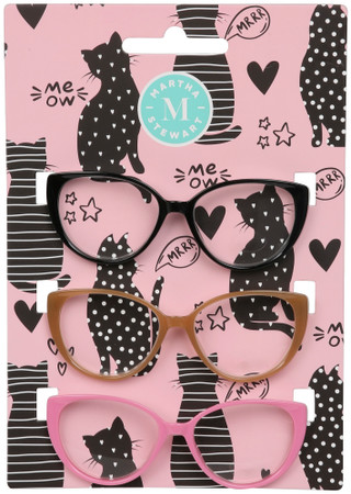 Thumbnail 1: Martha Stewart 3 Pk +2.00 Premium Reading Glasses Cat Collection  