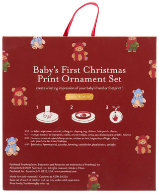 Thumbnail 1: KATE & MILO 2 Pk Baby's First Christmas Print Ornament Set 