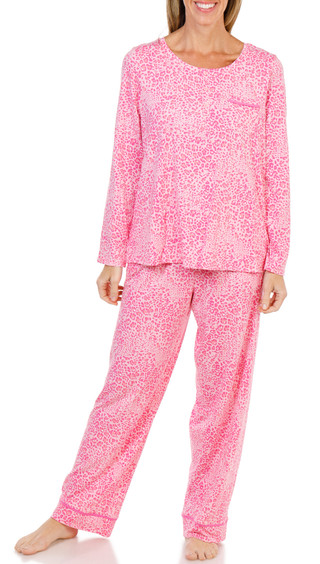 Thumbnail 1: Cuddl Duds 2 Pc Women's Long Sleeve Ditsy Crew Pajama Pants Set  