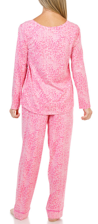 Thumbnail 2: Cuddl Duds 2 Pc Women's Long Sleeve Ditsy Crew Pajama Pants Set  