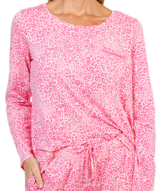 Thumbnail 3: Cuddl Duds 2 Pc Women's Long Sleeve Ditsy Crew Pajama Pants Set  