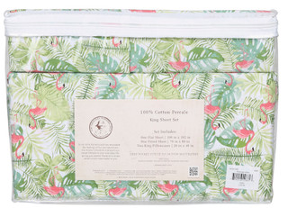 Thumbnail 1: Panama Jack 4 Pc Flamingo Palm Sheet Set 