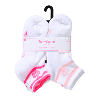 Thumbnail 1: Juicy Couture Women's 8 Pk Logo Sport Cushioned Quarter Socks 