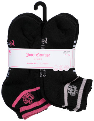 Thumbnail 1: Juicy Couture 8 Pk Logo Quarter Cushioned Socks  