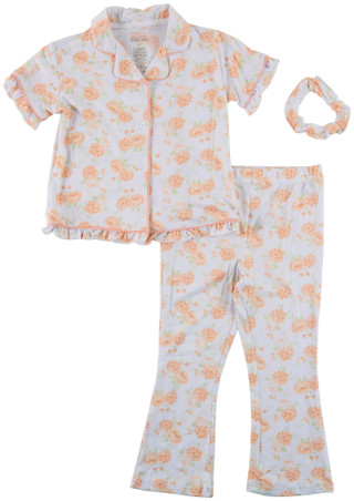 Thumbnail 2: FLORAL THREADS Little Girls 3 Pc Ruffle Sleeve Floral Pajama Set  