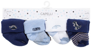 Thumbnail 2: Capelli Baby Boy's 8 Pk Dino Life Fold Over Socks 