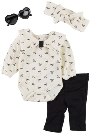 Thumbnail 1: RACHEL ZOE Baby Girl's 4 Pc Bow Bodysuit Pants Set  
