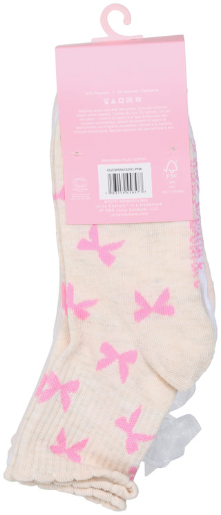 Thumbnail 2: Juicy Couture Women's 6 Pk Ruffle Bow Shortie Crew Socks 