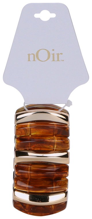 Thumbnail 1: Noir Tortoise Gold Tone Stretch Bracelet 
