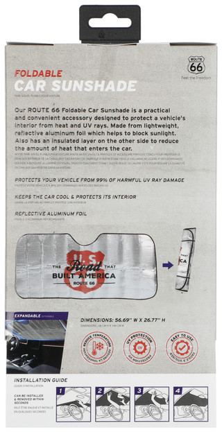 Thumbnail 2: Route 66 Foldable Car Sunshade 