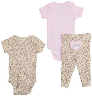 Thumbnail 1: Juicy Couture Baby Girl's 3 Pc Print Onesie Pants Set  