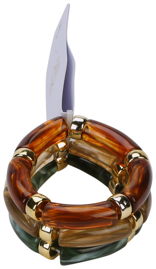 Thumbnail 1: Noir 3 Pk Geometric Resin Bracelet Set 