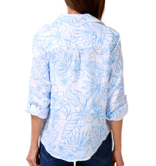 Thumbnail 1: Dash Petite Roll Tab Sleeve Print Top 
