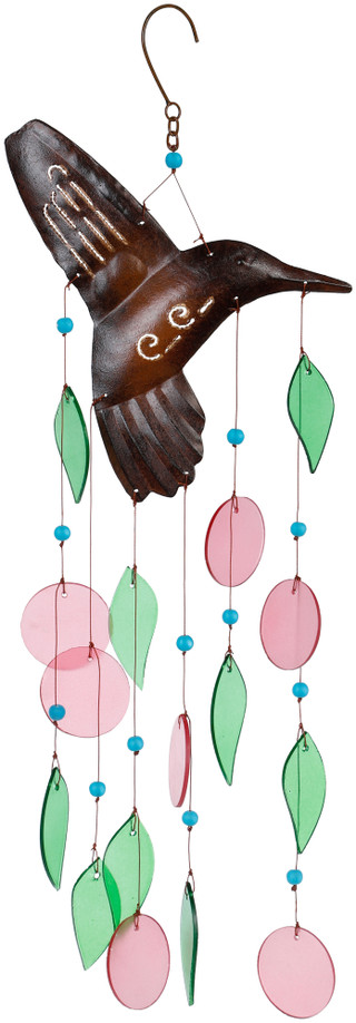 Thumbnail 2: SUNSET VISTA DESIGNS Hummingbird Sea Glass Wind Chimes  