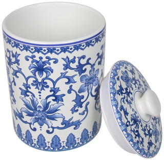 Thumbnail 1: 10 Strawberry Street Floral Print Decorative Ceramic Canister w/ Lid  