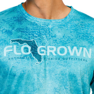 Thumbnail 3: FloGrown Men's Long Sleeve Seafoam Ombre UPF Shirt 