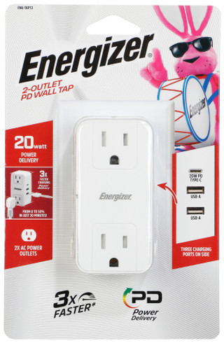 Thumbnail 1: Energizer 2-Outlet PD Wall Tap 